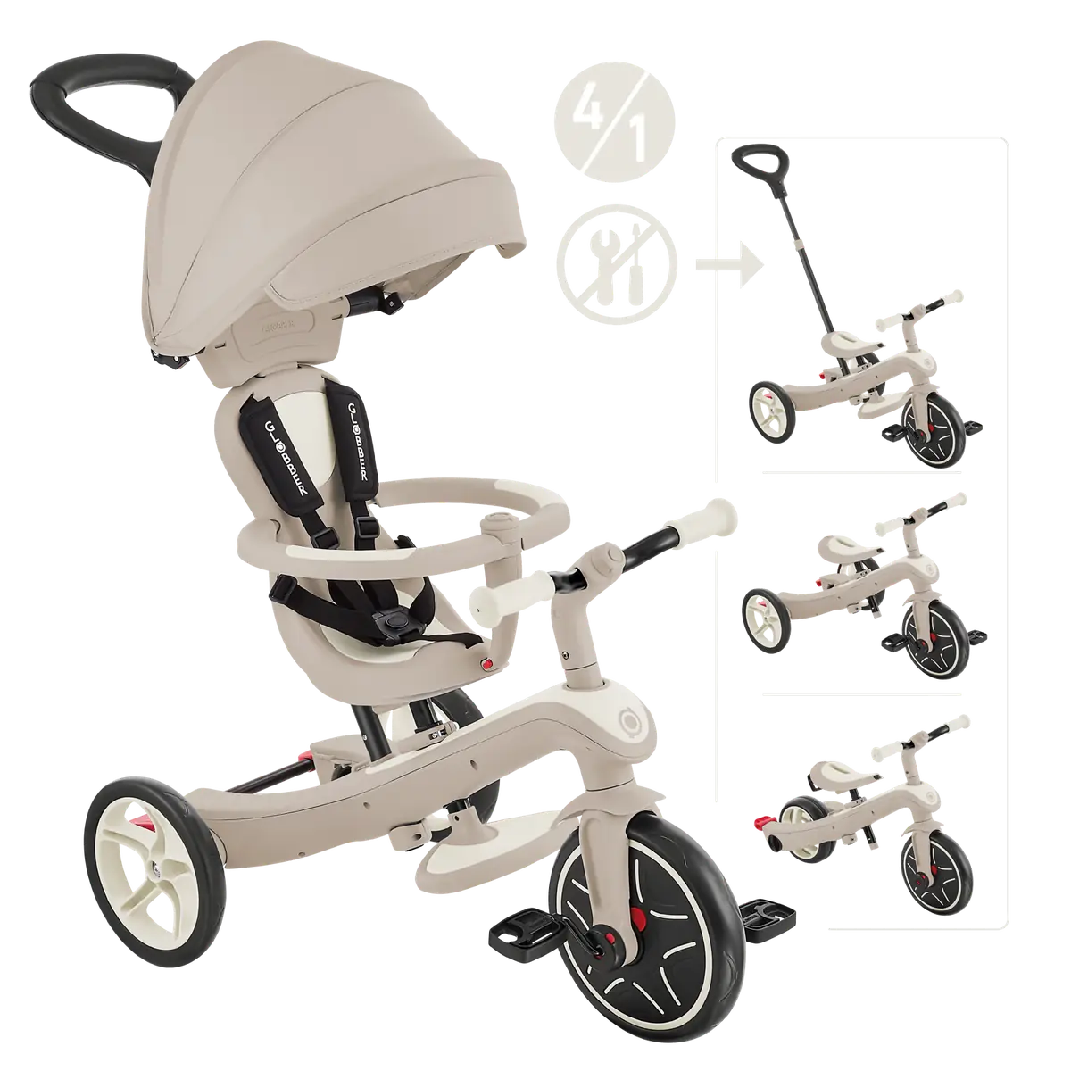 GLOBBER EXPLORER TRIKE 4in1 ECO kokos weiß